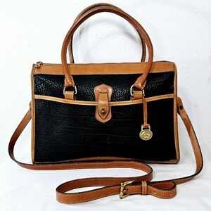 Dooney & Bourke Black and Brown Leather Satchel